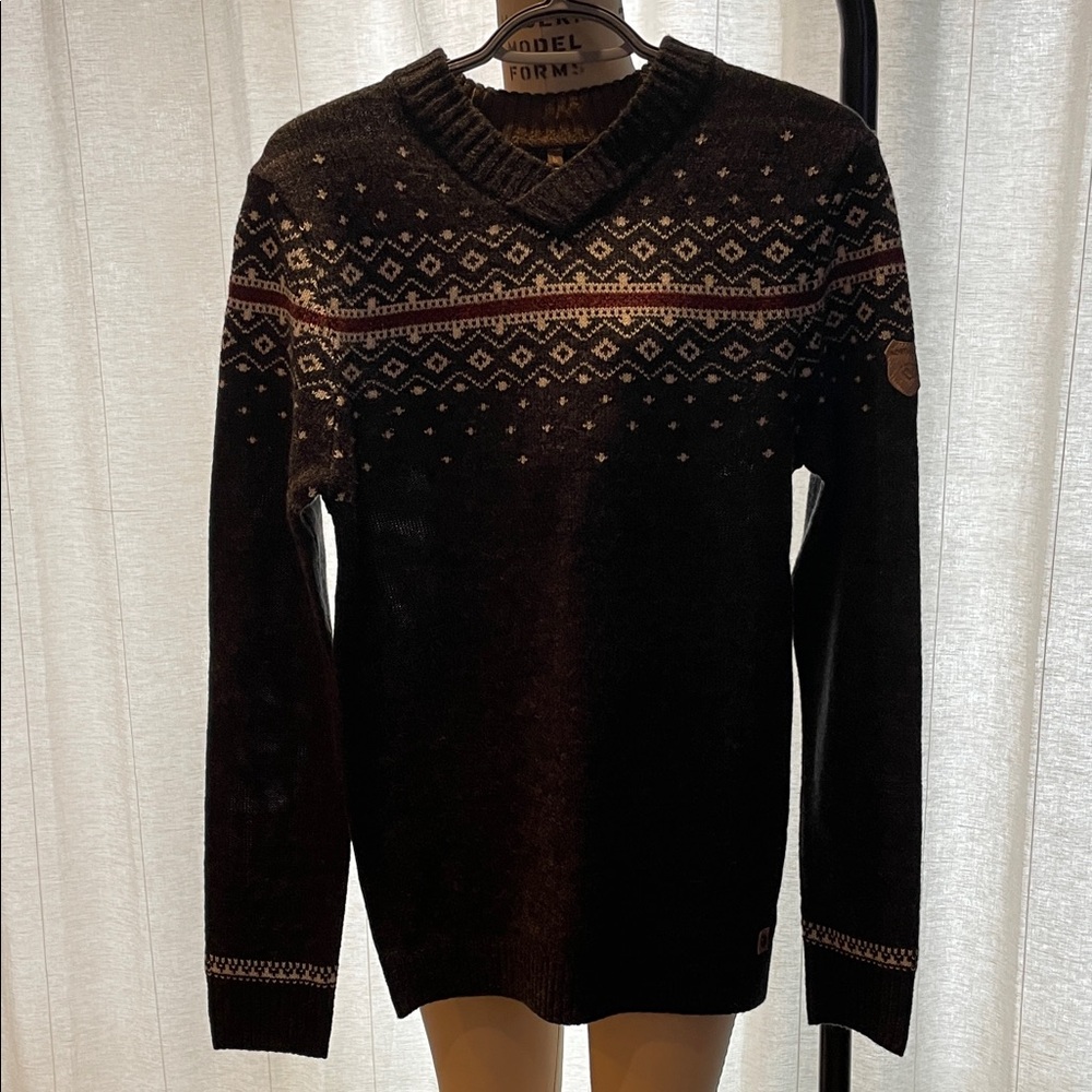 Norwegian Patterned Black Sweater